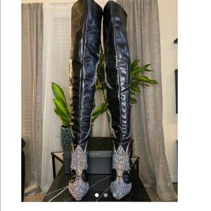 Azalea Wang rhinestone boot